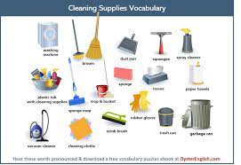 Check spelling or type a new query. Cleaning Supplies Vocabulary