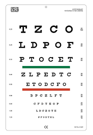 Snellen Chart With Red Green Lines 10 Feet