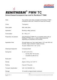 Die firma audax gmbh mit der lage lerchenweg 7, 27412 tarmstedt ist verzeichnet im handelsregister tostedt unter der registernummer hrb 110356. Renitherm Pmw Tc Audax Keck Gmbh