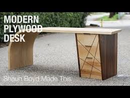 Building A Modern Plywood Desk Shaun Boyd Made This Youtube Plywood Desk Diy Desk Plans Cool Wood Projects