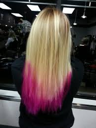 Hot Pink Tips In Blonde Hair Cool Hairstyles Hair Hot Pink Hair