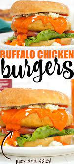 Buffalo Chicken Burger In 2021 Chicken Burgers Buffalo Chicken Burgers Entree Recipes