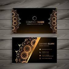 Black And Gold Id Card Design Luxury Golden Ornament Business Card Design Visiting Card Design Business Card Design Business Cards Creative