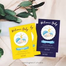 Membuat kata ucapan atas kelahiran anak cukup mudah karena cukup mengucap syukur dan menyebutkan tanggal, jam dan tempat kelahiran. Jual Baby Card Kartu Ucapan Kelahiran Bayi Baby Shower Kab Magelang Ranting Kecil Studio Tokopedia