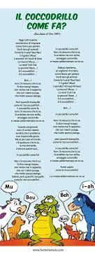 Il coccodrillo come fa è una famosa canzone per bambini, scritta da oscar avogadro (testo) e pino massara, vincitrice dello zecchino d'oro nel 1993 dove fu interpretata da gabriele patriarca, divenuto poi un noto doppiatore di film e cartoni animati. Il Coccodrillo Come Fa Favole E Fantasia
