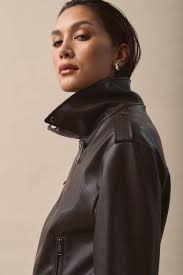 Shop First Date Vegan Leather Jacket (Port)