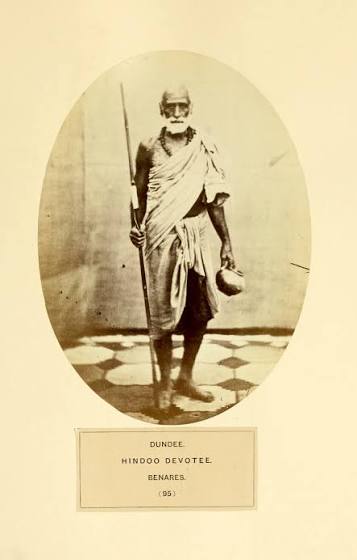 Hindu fakirs of Bengal is the title inscribed by the Ethnologisches Museum, Staatliche Museen zu Berlin to this photographic image in their collection. It further says: "The boys mostly have shaved heads,