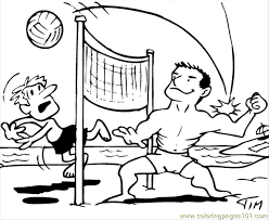Play volleyball clipart black and white. Beach Volleyball Coloring Page For Kids Free Volleyball Printable Coloring Pages Online For Kids Coloringpages101 Com Coloring Pages For Kids
