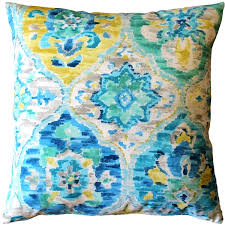 Outdoor pillow, green blue pillow, palm tree pineapple tropical pillow. Ali Baba Blue Outdoor Throw Pillow 20x20 From Pillow Decor