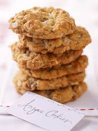 This Buttery Cookie Recipe Combines Rolled Oats Chopped Walnuts And Flaked Coconut Into A Chewy Crispy Treat Anzac Cookies Cookie Recipes Anzac Biscuits