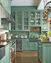 15 Kitchens With Bright Green Cabinets Dark Green Kitchen Home Kitchens Kitchen Remodel