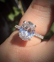 Etsy Cz Engagement Ring Cubic Zirconia Solitaire Wedding Ring Solid Gold Or Plat White Diamond Rings Engagement Wedding Rings Solitaire 3 Carat Engagement Ring