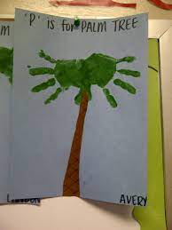 Handprint Palm Tree Palm Tree Crafts Palm Tree Art Preschool Crafts