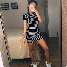 These go beyond the outfits kylie jenner and jordyn woods hop into new ferrari for shopping trip. Round Neck Kylie Jenner Striped Short Sleeved Dress Black And White Striped Dresses Casual Elegant Sheath Slim Dress Sexy Dress Dresses Aliexpress