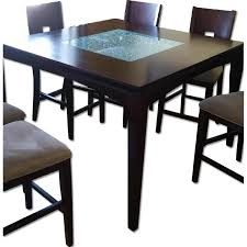 Enjoy elegant dinners and casual gatherings with friends and family with the amhearst dining table. Bob S Furniture Shattered Glass Top Pub Style Dining Set Aptdeco