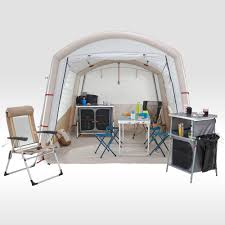 quechua air seconds inflatable camping living room 6 person in storm gray in 2021 tent living living area room