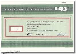 This is a germany baden wuerttembergische bank (trading as landesbank baden wuerttemberg) swift code & bic code database website,we index and show more than 66. Baden Wurttembergische Bank Ag Bw Bank B Grunderaktie Der Bw Bank B