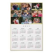 Personalized 9 Photo Collage 2021 Yearly Calendar Poster Zazzle Com In 2020 Family Calendar Photo Collage Calendar Poster