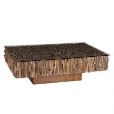 Rectangle Driftwood Coffee Table On Base With Glass Top Driftwood Coffee Table Unusual Coffee Tables Rectangular Coffee Table