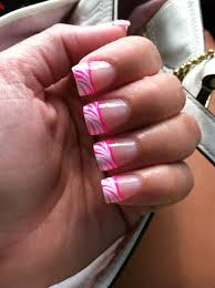 Nails White Tip Hot Pink Zebra Pink Tip Nails Zebra Print