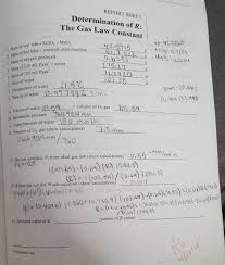 Consider a gas with the four following idealized characteristics Report Sheet Determination Of R The Gas Law Const Chegg Com