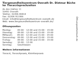An den gärtern 11b 51491 overath. á… Offnungszeiten Tiergesundheitszentrum Overath Dr Dietmar Bucheler Tierarztsprechzeiten An Den Garten 11 In Overath