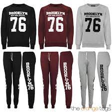New Ladies Brooklyn Tracksuit Jogging Bottoms Womens Sweatshirt Top Sweatshirts Women Tracksuit Adidas Outfit Fashion