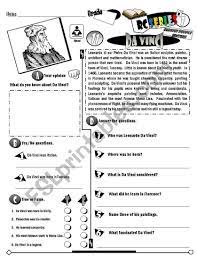 Rc Series Famous People Edition 11 Leonardo Da Vinci Three Tasks Opinion True Or False Read Reading Comprehension Questions Steve Jobs Reading Comprehension
