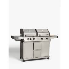 Of all the prior items in this shortlist, fire magic aurora a830s dual propane gas and charcoal combo bbq grill offers the most possibilities for outdoor cooking. John Lewis Partners Dual Hood 5 Burner Gas Charcoal Bbq Silver Black