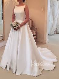 Simple Backless Satin Wedding Dresses Chapel Train Vw1237 Wedding Dresses Satin Long Bridal Gown Simple Bridal Dresses