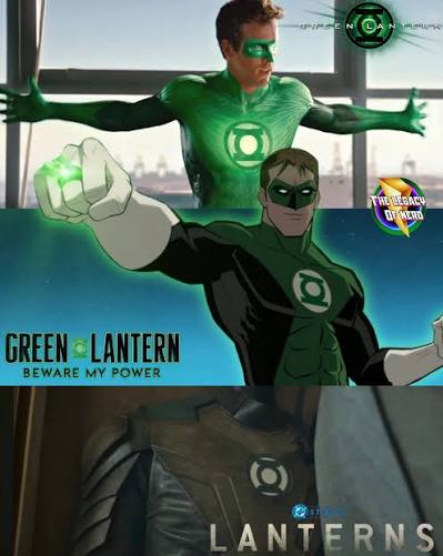 Taking a look at the three recent Hal Jordan Green Lantern suits in Movies  & TV • Green Lantern (2011) • Green Lantern: Beware My Power (2022) •  Lanterns (2026)