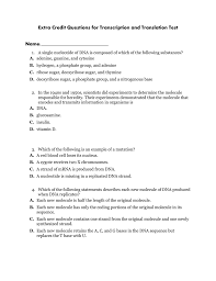 Despite a superior template you. Extra Credit Questions For Transcription And Translation Test
