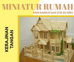 Gambar rumah terbuat dari stik es krim. Cara Membuat Miniatur Rumah Dari Kardus Dan Stik Es Krim Bekas Yang Simpel Dan Unik
