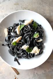 Crab And Garlic Cream Squid Ink Pasta Squid Ink Pasta Food How To Cook Pasta