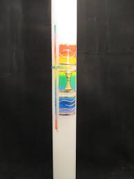 Moderne kommunionkerze in der größe 300x50mm. Kommunionkerze 3 Motive Kelch Fisch Kreuz Kerzen Vollmar