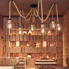 Only 1 left in stock (more on the way). 6 10 Head Caged Swag Pendant Lighting Rustic Brown Natural Rope Hanging Ceiling Light Beautifulhalo Com