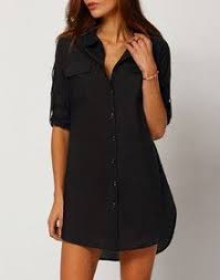 Black Shirt Dress Button Down Looks Moda Moda De Roupas Looks Estilosos