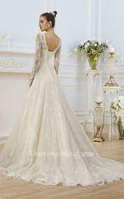 A Line Floor Length V Neck Illusion Sleeve Corset Back Lace Dress With Appliques And Bow Wedding Dresses Corset Back Wedding Dress Wedding Dress Backs