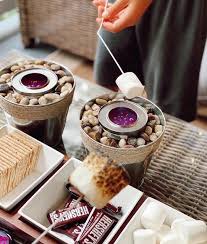 This innovative venturi tabletop fire pit will be the star of your outdoor area! Tabletop S Mores With Diy Fire Bowls Smores Party Smores Bar Party Diy Smores Bar