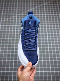 Jordan branding on the heel and tongue. Air Jordan 12 Indigo Stone Blue Legend Blue Obsidian For Sale Sneaker Hello