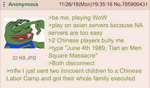 Party chief zhao ziyang visits students on tiananmen square, accompanied by the hardline. Anon Plays Wow Greentext