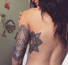 Mandala Flower Sidepiece Tattoo With A Matching Mandala Tattoo On The Back Of The Arm Tattoos Cool Tattoos Tattoo Sleeve Designs