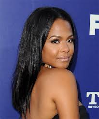 Christina milian shows that sleek dresses needn't always have sleek, straight hair to put together a cool look. Christina Milian Long Straight Black Asymmetrical Hairstyle With Blunt Cut Bangs
