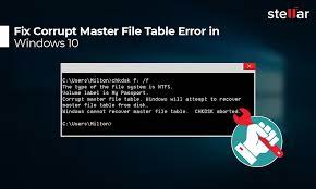 How To Fix Corrupt Master File Table Error In Windows 10/8/7 | Stellar