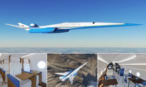 Because of the sonic boom, overland supersonic flights are rare. Renderings Show Cabin Interior Of Supersonic Presidential Jet Daily Mail Online