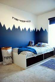 Gray is recommended for men's bedrooms as it is a stylish color and it gives a perfect effect when it is combined with the right color by painting a few sections with white , silver, blue , lemon yellow…etc. Easy Wall Painting Ideas For Boys Room Novocom Top