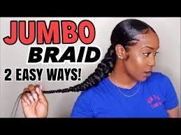Easy Ponytail Low Sleek Jumbo Braid 2 Different Braiding Methods Youtube Jumbo Braids Sleek Braided Ponytail Low Ponytail Hairstyles