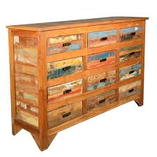 The low profile of the eco wood dresser helps it stay firmly on. Multicolored Rustic Reclaimed Wood 12 Drawer Horizontal Dresser Rustic Reclaimed Wood Reclaimed Wood Furniture Small Woodworking Projects