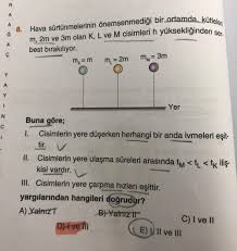 İki Boyutta Hareket Soruları ve Cevapları, Soru Çözümü, Soru Bankası -  Kunduz