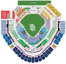 Petco Park Seating Map San Diego Padres Game Tickets